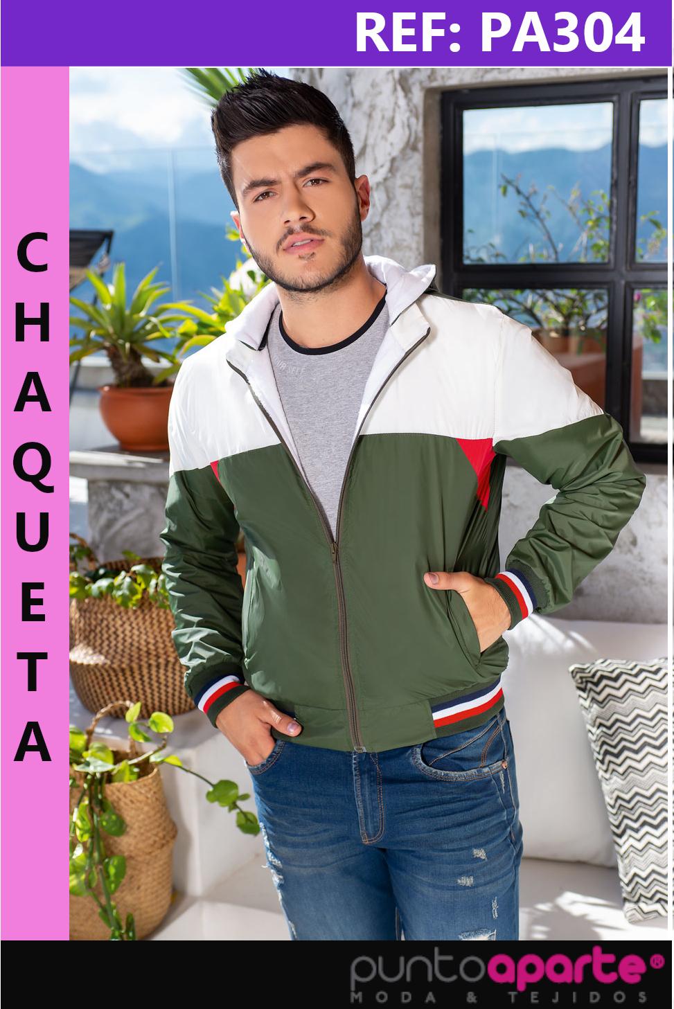 Chaqueta impermeable para hombre con cierre frontal